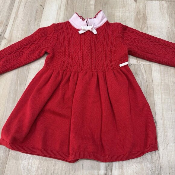 Baby Janie and Jack Baby Sweater Dress in Pink Red‎ Valentines 12-18 - Picture 5 of 11